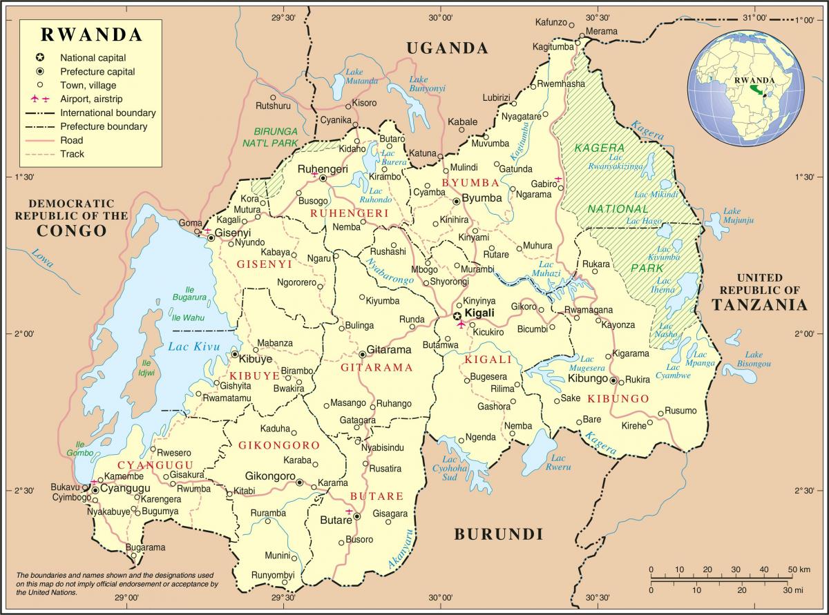 نقشہ کے انتظامی نقشہ روانڈا کے
