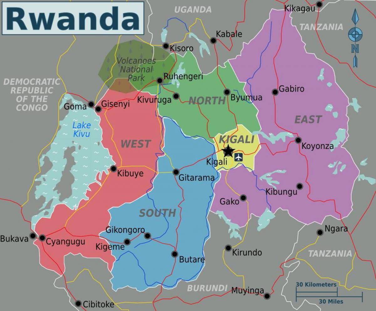 نقشہ کے کگالی, روانڈا